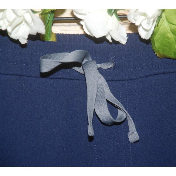 FIGS Ladies Yola Blue Skinny Scrub Pants Size L 11 Pockets Split Ankle Nursing - Picture 3 of 12